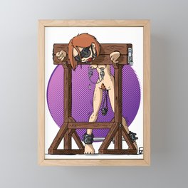 Redhaired Slavegirl in stocks Framed Mini Art Print