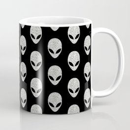 Glitter Grey Aliens Coffee Mug