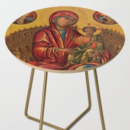 Madonna and Child on a Curved Throne, 1260-1280 by Byzantine Icon Side Table