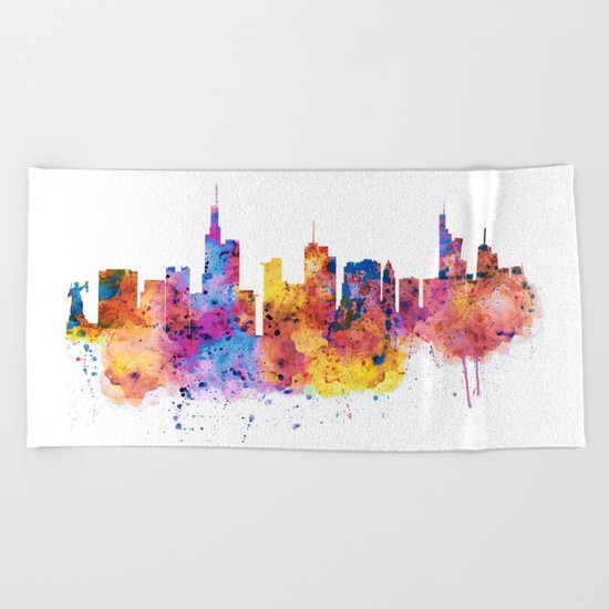 Frankfurt Skyline Beach Towel