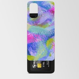 Vaporwave Abstract Brush Strokes - Blue, Teal, Green, Magenta and Purple Android Card Case