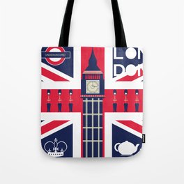 Vintage Union Jack UK Flag with London Decoration Tote Bag