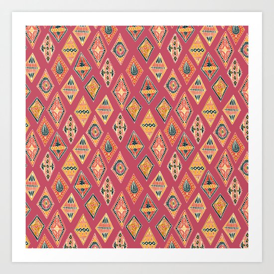 Desert Diamonds Pattern Art Print