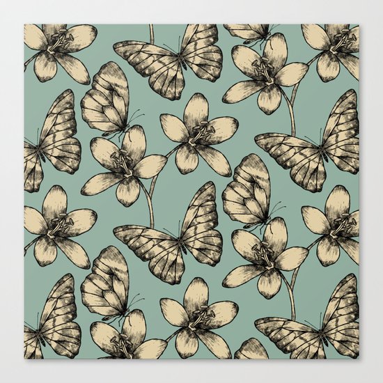 Butterflies and Flowers Canvas Print