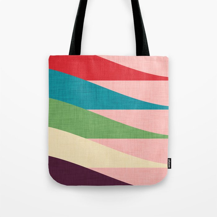Mid century Modern Waves Pink Tote Bag by BruxaMagica_susycosta | Society6