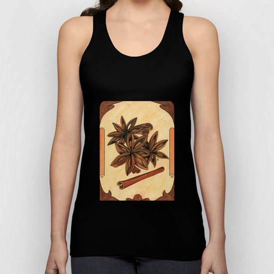 Art nouveau. Cinnamon and anise. Unisex Tank Top