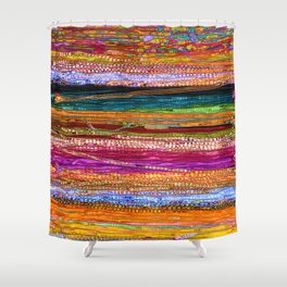 Indian Colors Duschvorhang | Funky, Happy, Abstract, Ibiza, Textured, Vintage, Tapestry, Pattern, Beads, Bright 
