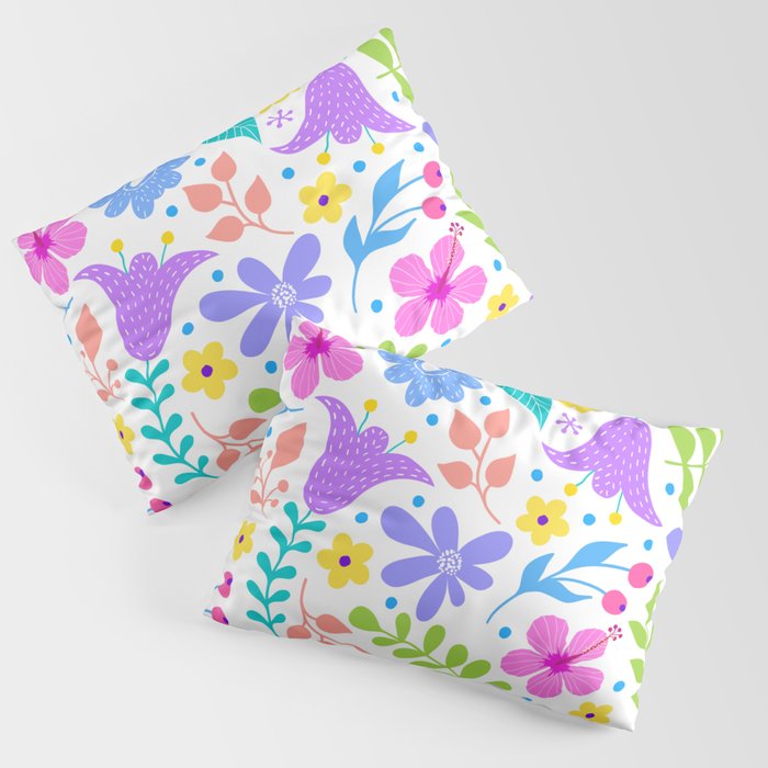 Tropical Floral Pattern Pillow Sham