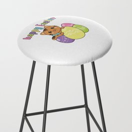 Happy Easter Cute Cat At Easter With Easter Eggs Bar Stool