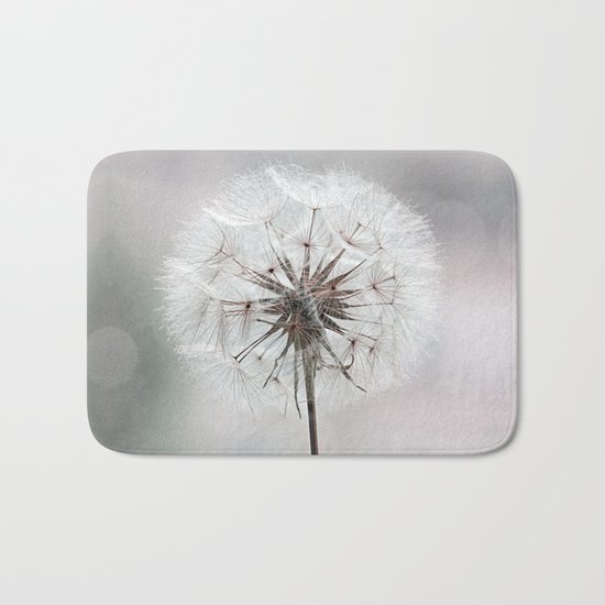 Delicate Dandelion Flower in soft light Bath Mat