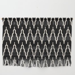 Chevron Pattern 532 Black and Linen White Wall Hanging