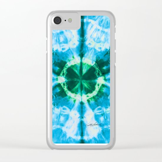 Boho Blue Bloom Clear iPhone Case