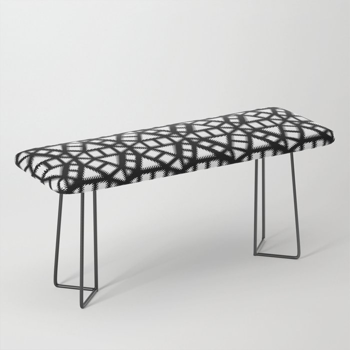Black and White Pinwheel Pattern Illustration - Digital Geometric Artwork Bench