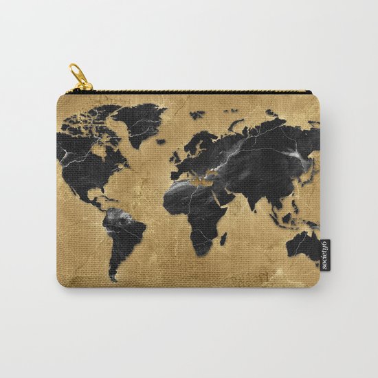 world map marble gold 2 Carry-All Pouch