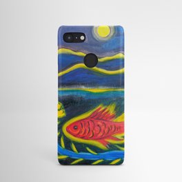 A fish, a flower and the moon Android Case