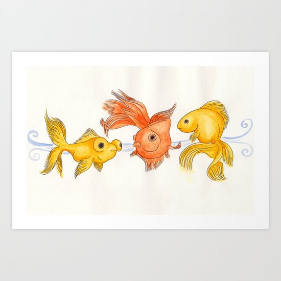 Goldfish Trio Art Print