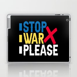 Stop War Please Ukrainian Flag Laptop Skin