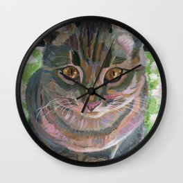 Gray cat Wall Clock