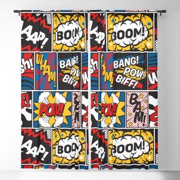 Modern Comic Book Superhero Pattern Color Colour Cartoon Lichtenstein Pop Art Blackout Curtain