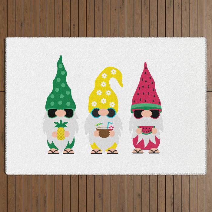 Hello Summer Gnomes Coir Outdoor Doormat