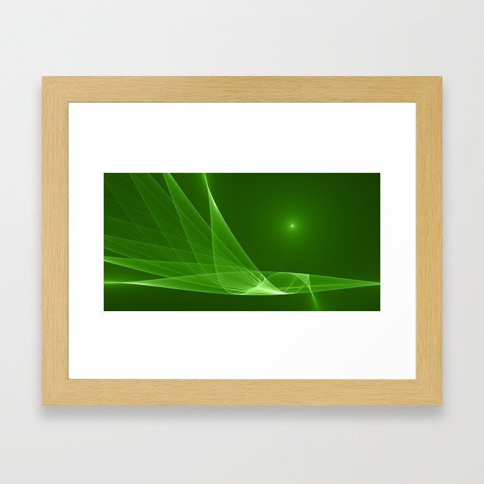 Green Lightness, Magical Fantasy Fractal Art Framed Art Print