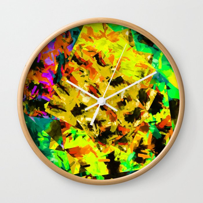 Yellow Green Brown Red Orange Abstract Painting Background Wall