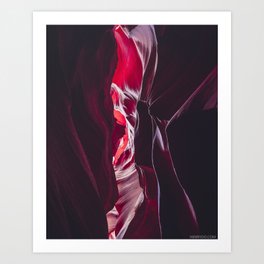 Different shades of red in Antelope Canyon Art Print