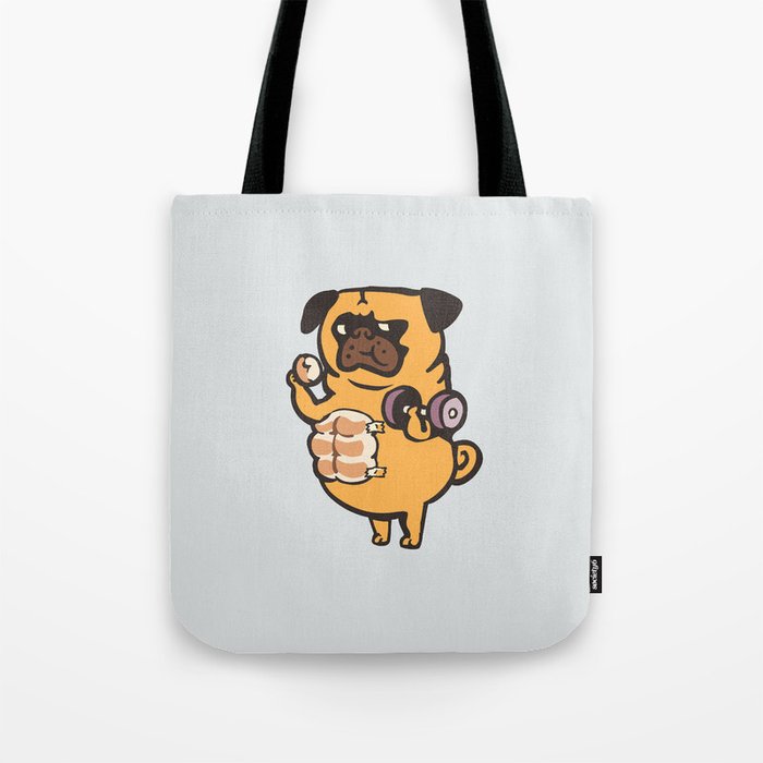 Bread Roll Pug Abs Tote Bag