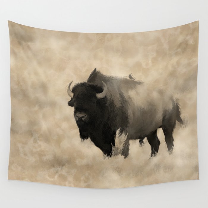 American Buffalo  -  Plains Bison Wall Tapestry