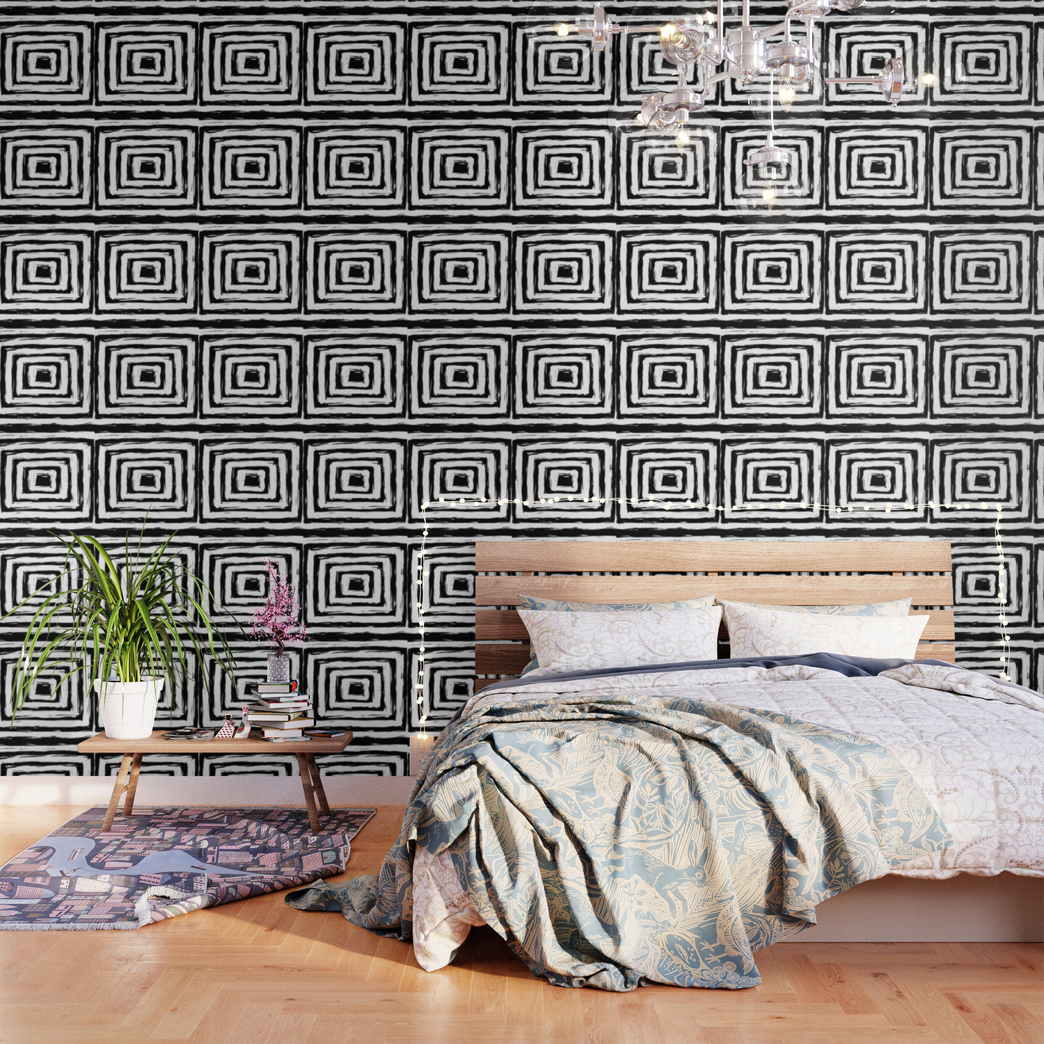 Minimal Black And White Square Rectangle Pattern Wallpaper By Minimal Black And White Square Rectangle Pattern Wallpaper By