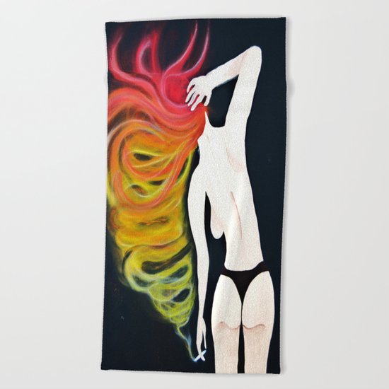 Wake N' Bake, Smoking Lady Series Beach Towel