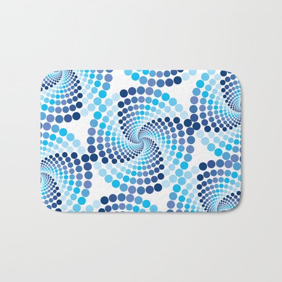Blue Circles - Optical Game 10 Bath Mat