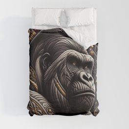 Modern Geometric Gorilla Quilt  Duvet Cover