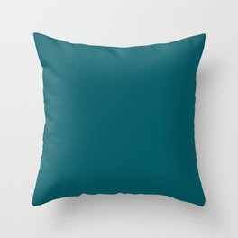Vintage Ocean Teal - Solid Color Mid-Century Modern Throw Pillow
