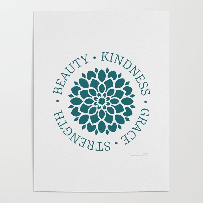 Dahlia Flower Meaning in North Sea Green Poster