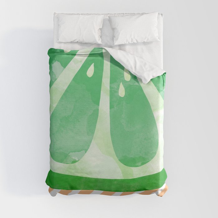Lime Abstract Duvet Cover