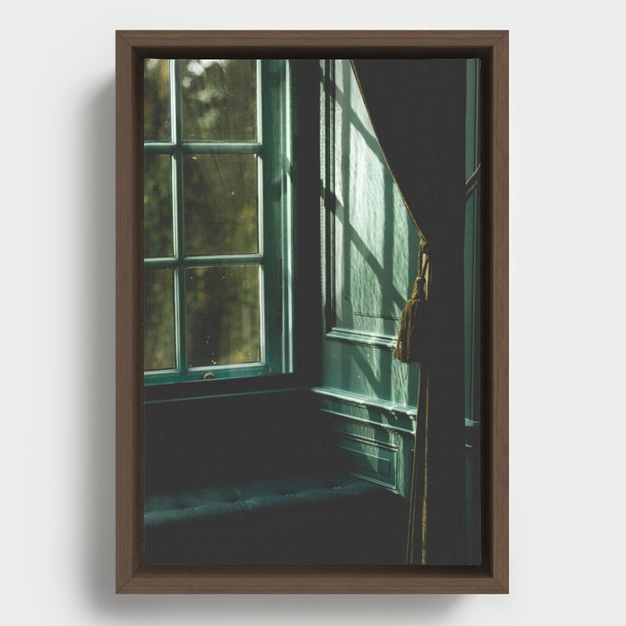 Green old window/ Art Print Framed Canvas