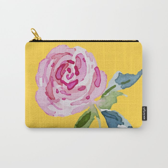 Watercolor Rose Carry-All Pouch