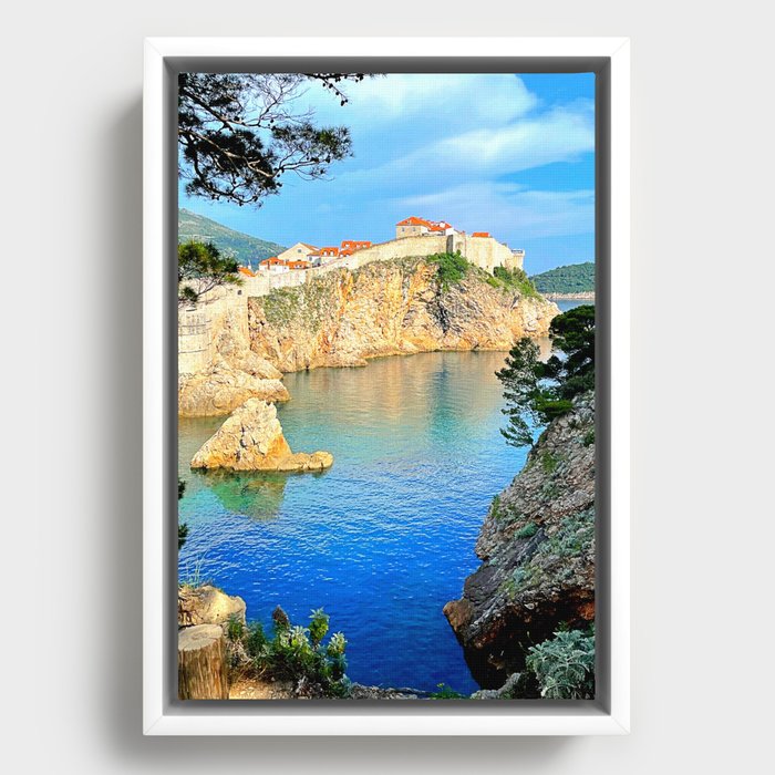 View of Dubrovnik Walls, Croatia Framed Canvas
