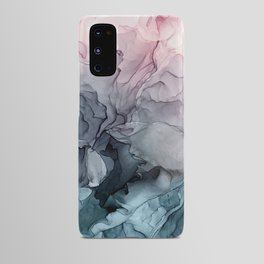 Blush and Payne's Grey Flowing Abstract Painting Android Case | Decor, Ink, Contemporary, Navy, Digital, Light, Blushpink, Fluidart, Grey, Abstract 