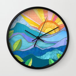 Sunset Through The Leaves Wall Clock
