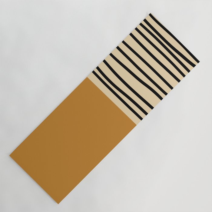 Abstract mid century modern minimalist stripes- mustard yellow Yoga Mat