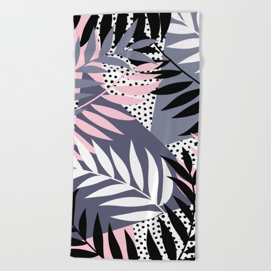 Palms on Polka Dots Beach Towel