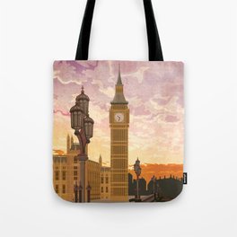 London, England Travel Poster Tote Bag