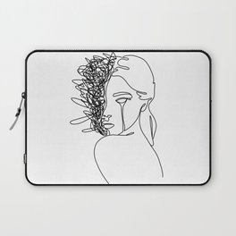 Line art about depression and burnout Laptop Sleeve