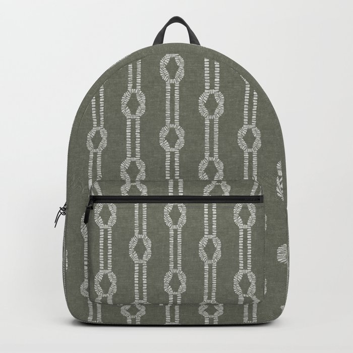 nautical square knots - olive green Backpack