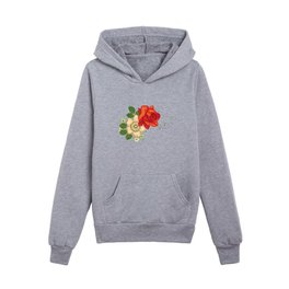 Red Rose and Daisies Kids Pullover Hoodies
