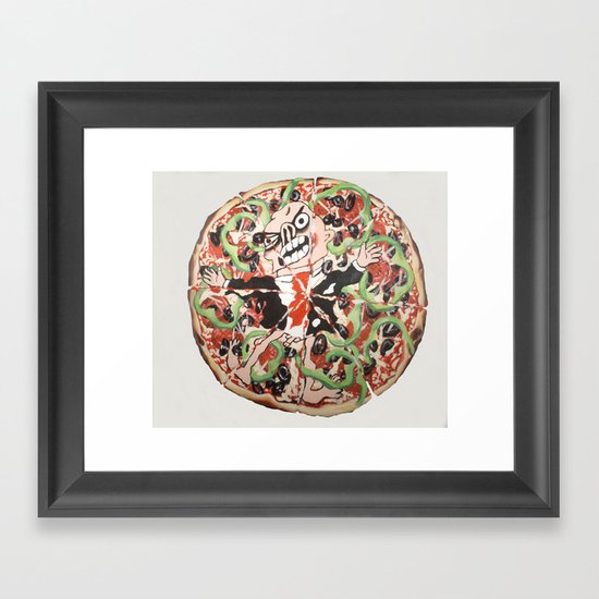 the biggest pizza ever Framed Art Print