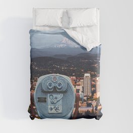 Portland Oregon Views | Mount Hood | Travel Photography and Collage Duvet Cover