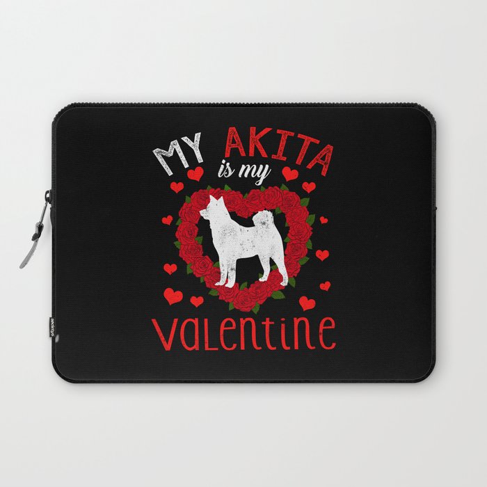 Dog Animal Hearts Day Akita Is My Valentines Day Laptop Sleeve